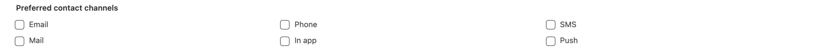 An Input Choice Set in Horizontal orientation with Multiple Rows on, its six options wrapping onto more than one line